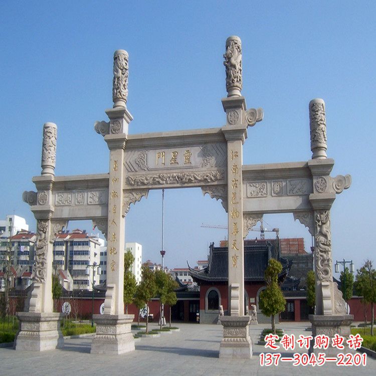 江西寺庙门口无楼牌坊