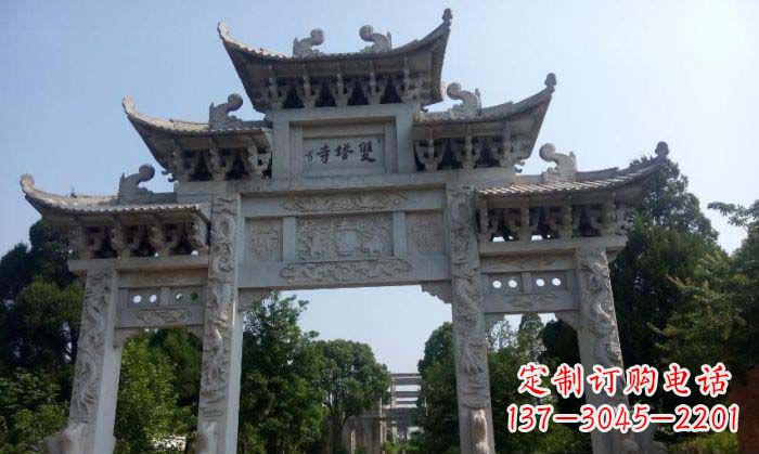 江西寺庙三门五楼石牌坊