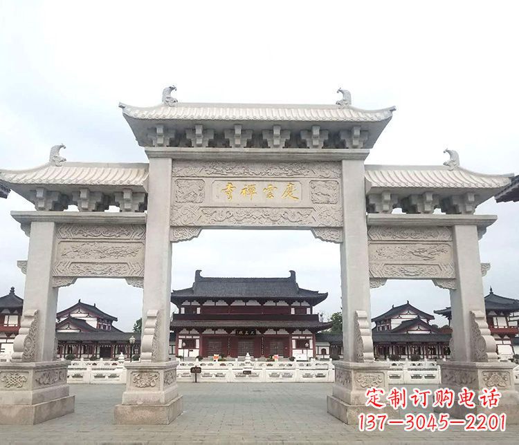江西寺庙三门牌坊石雕