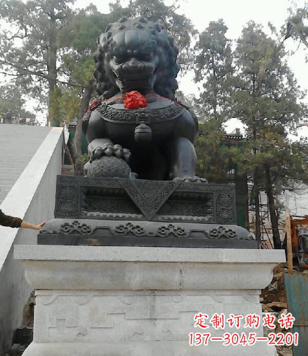 江西寺庙狮子铜狮子雕塑