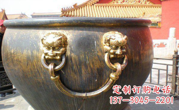 江西寺庙水缸铜雕 (3)