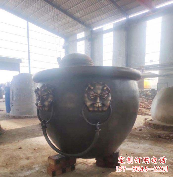 江西寺庙水缸铜雕