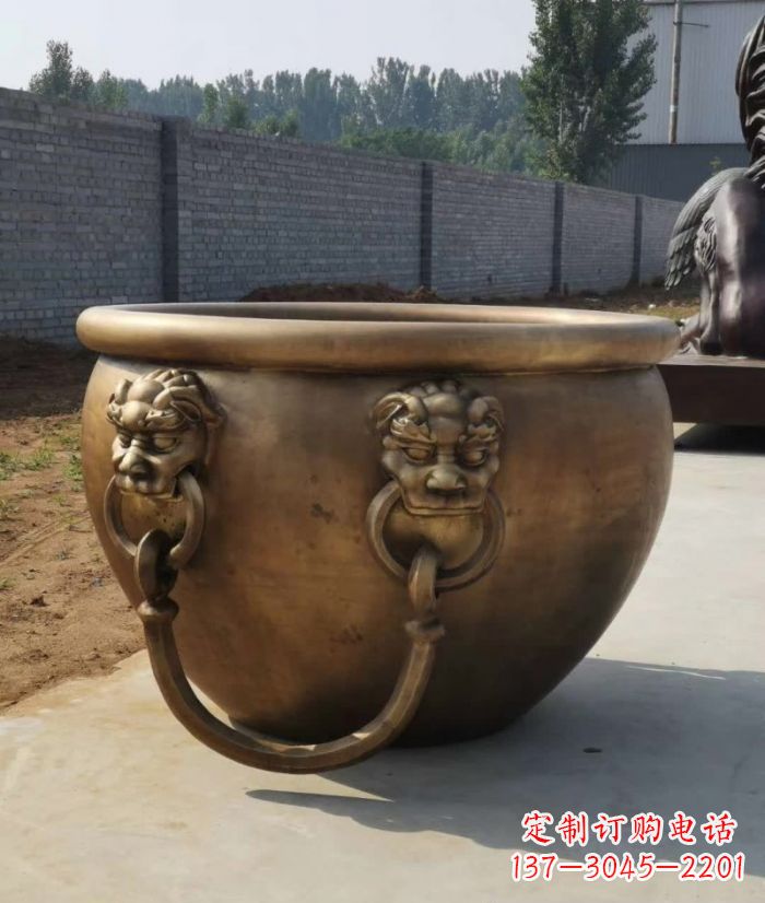 江西寺庙铜雕水缸