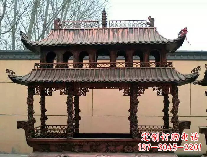 江西寺庙香炉铜雕 (3)