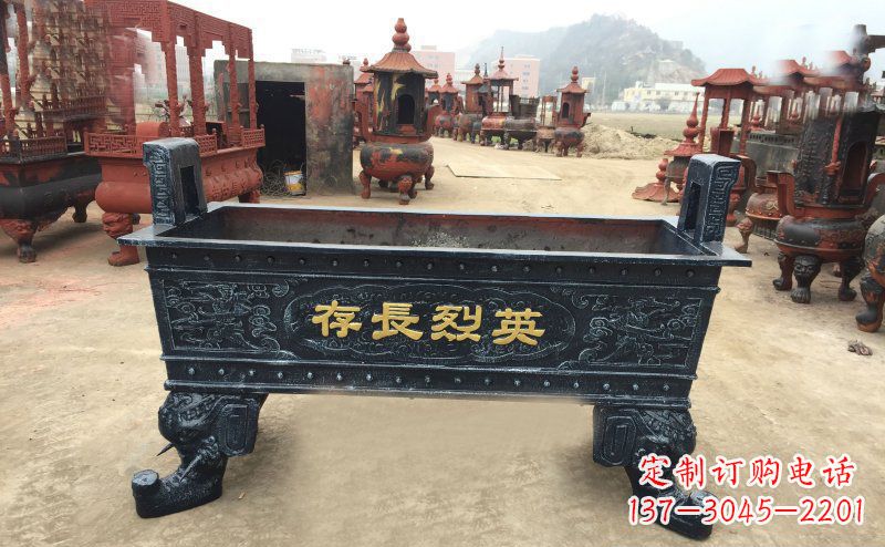 江西寺庙香炉铜雕 (4)