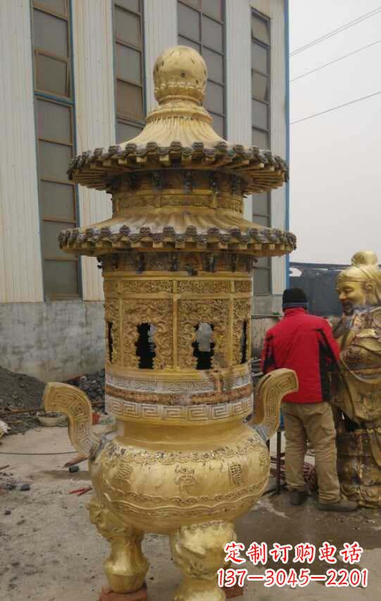江西寺庙香炉铜雕塑