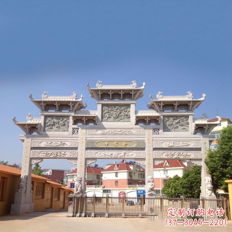 江西寺院大门石雕牌楼