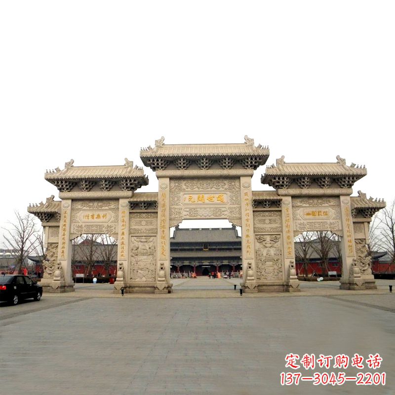 江西寺院景区石雕牌坊