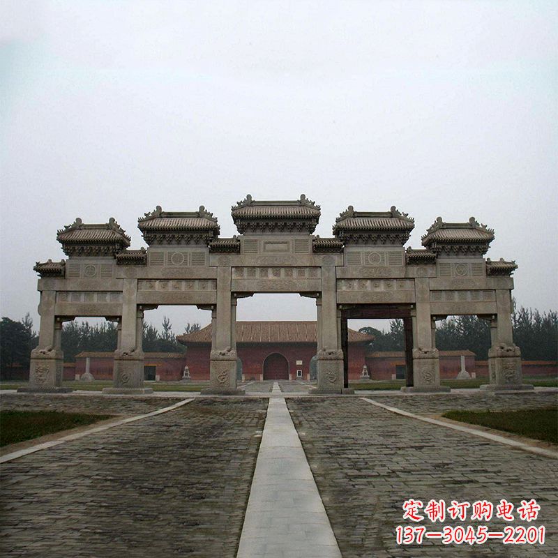 江西寺院五门石牌楼
