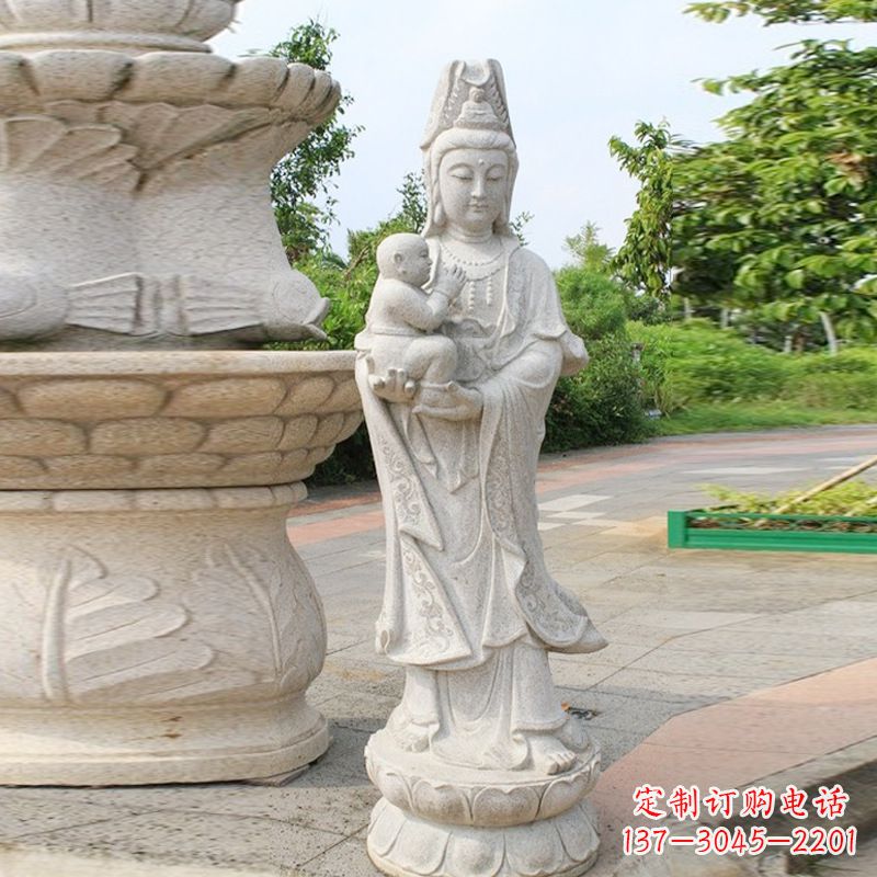 江西送子观音汉白玉石雕