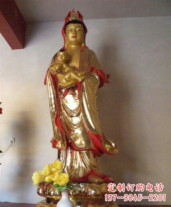 江西送子观音铜雕 (2)