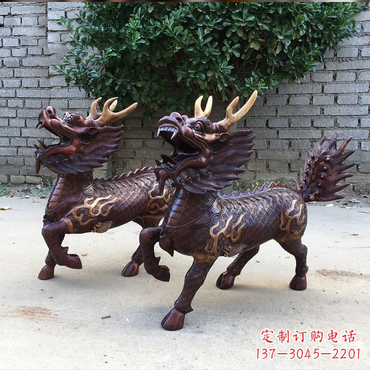 江西送子麒麟铜雕塑