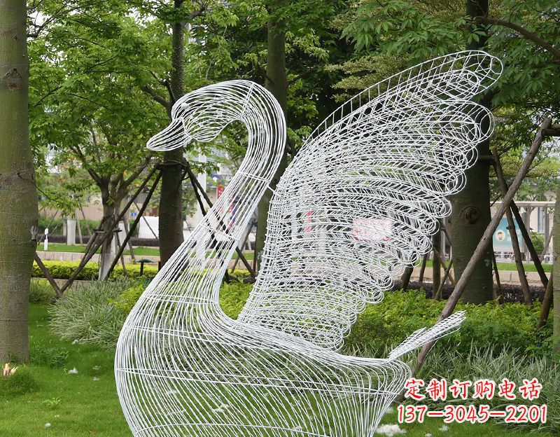 江西天鹅镂空不锈钢雕塑