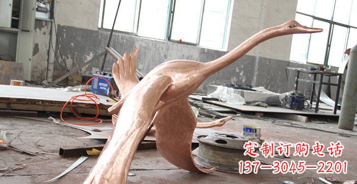 江西天鹅铸铜动物铜雕
