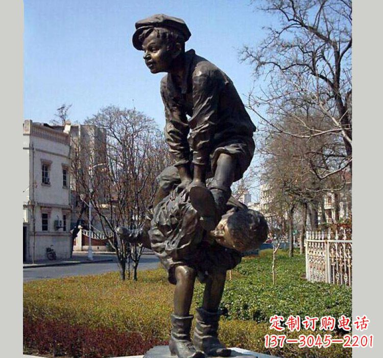 江西跳山羊人物铜雕