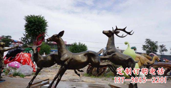 江西跳跃的小鹿铜雕