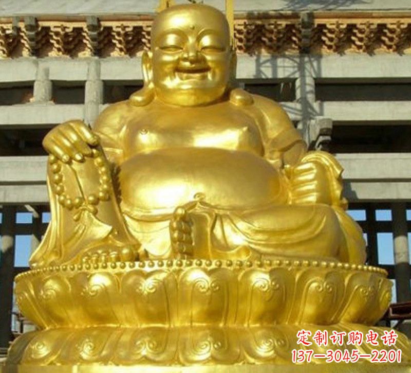江西贴金弥勒佛铜雕