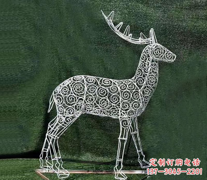 江西铁艺不锈钢镂空梅花鹿雕塑