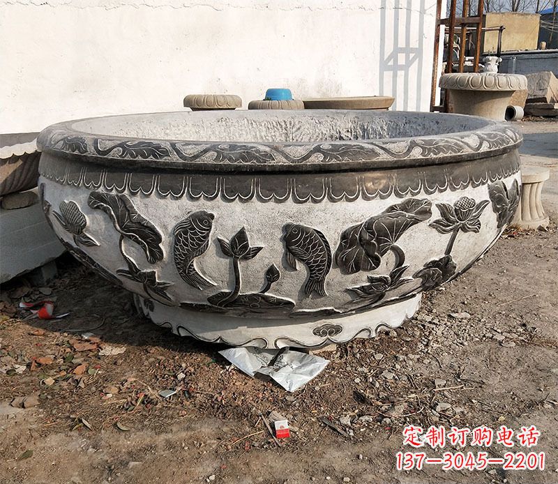 江西庭院水缸景观石雕