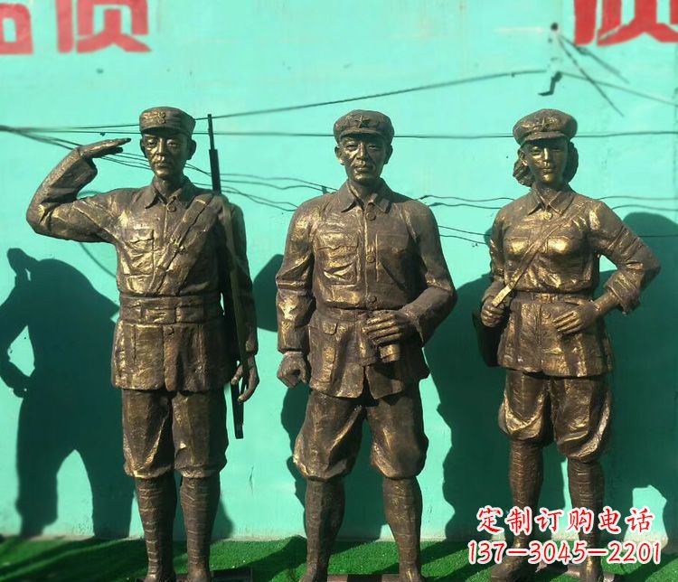 江西铜雕八路军战士雕塑