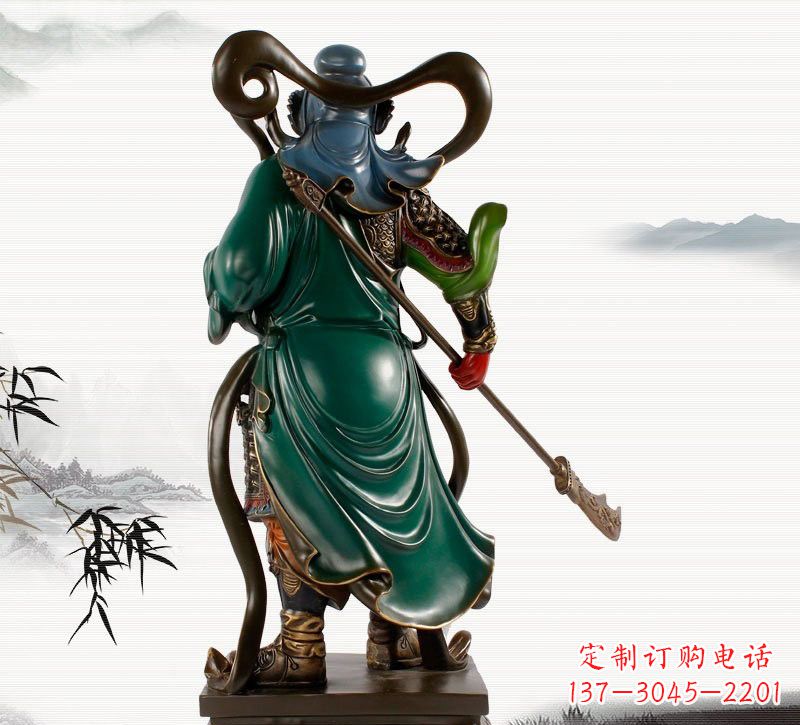 江西铜雕彩绘武财神关公