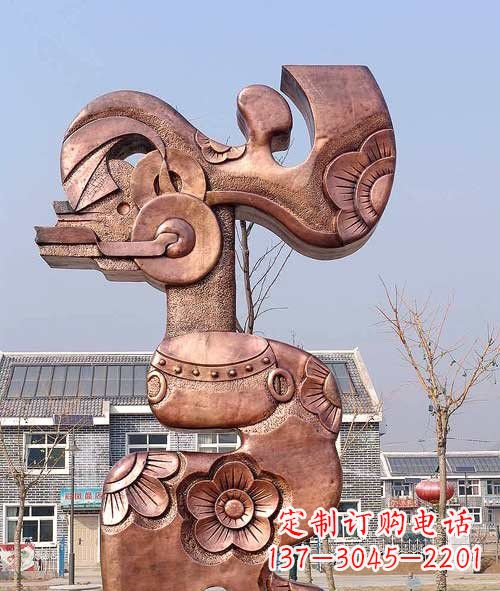 江西铜雕抽象皮影戏人物