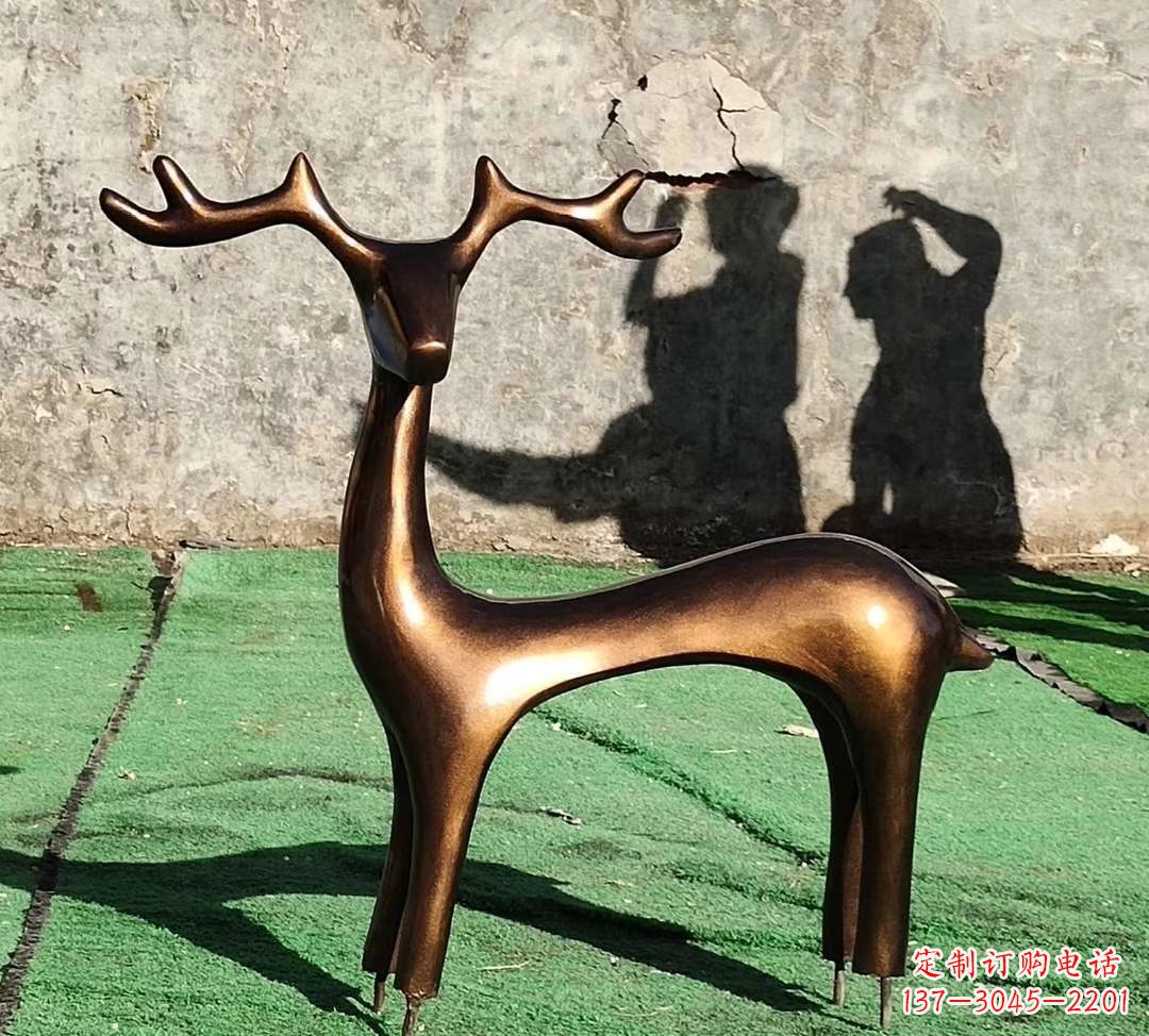 江西铜雕抽象小鹿雕塑