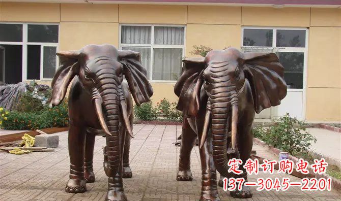 江西铜雕大象公司门口动物雕塑