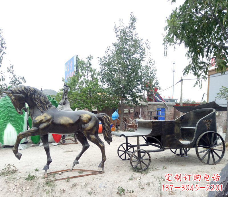 江西铜雕古代战马景观摆件
