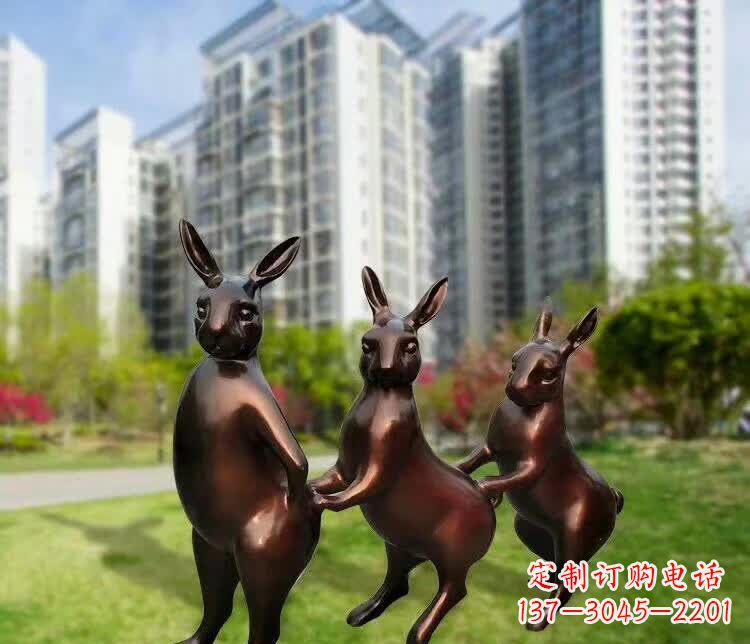 江西铜雕广场动物兔子