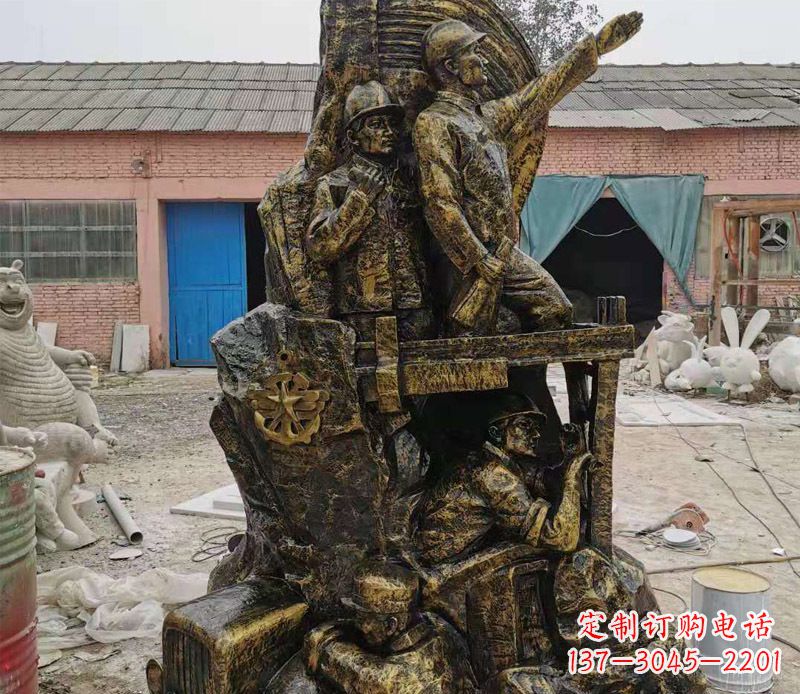 江西铜雕广场解放战士雕塑