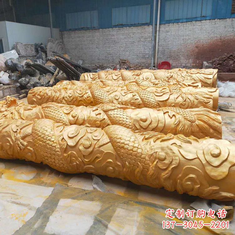 江西铜雕广场龙柱