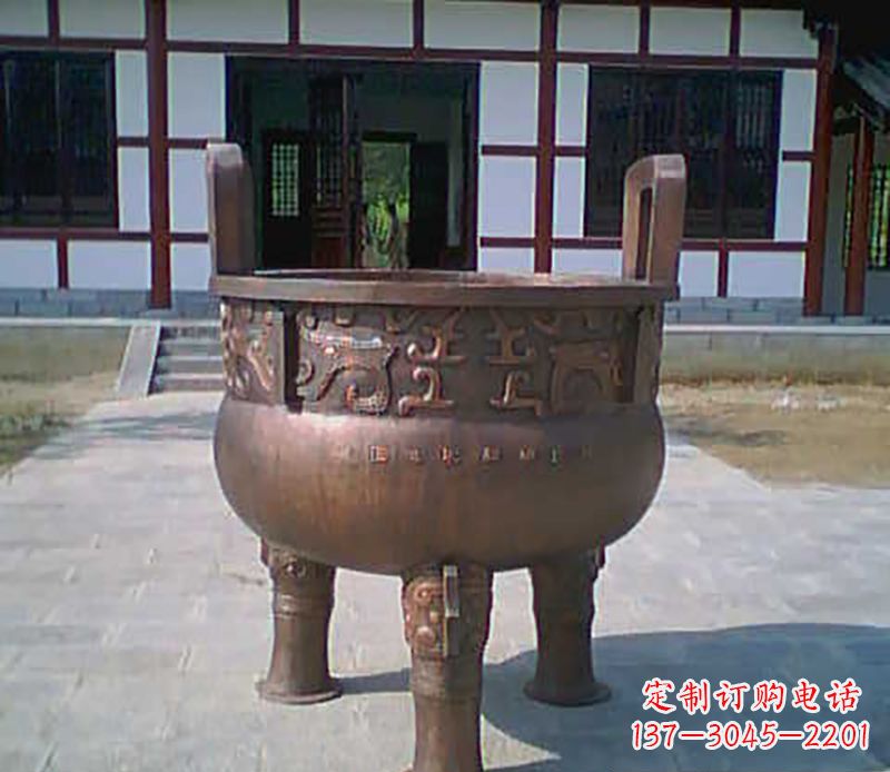 江西铜雕广场圆形香炉