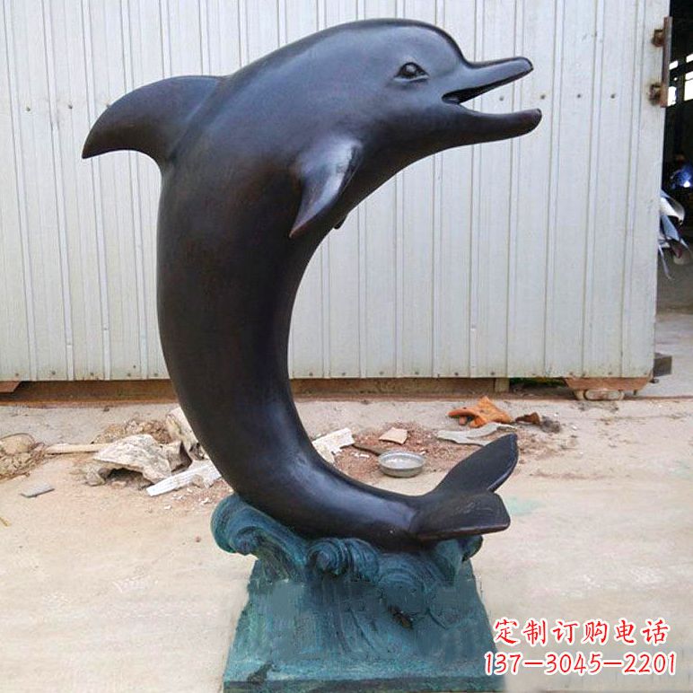 江西铜雕海豚雕塑