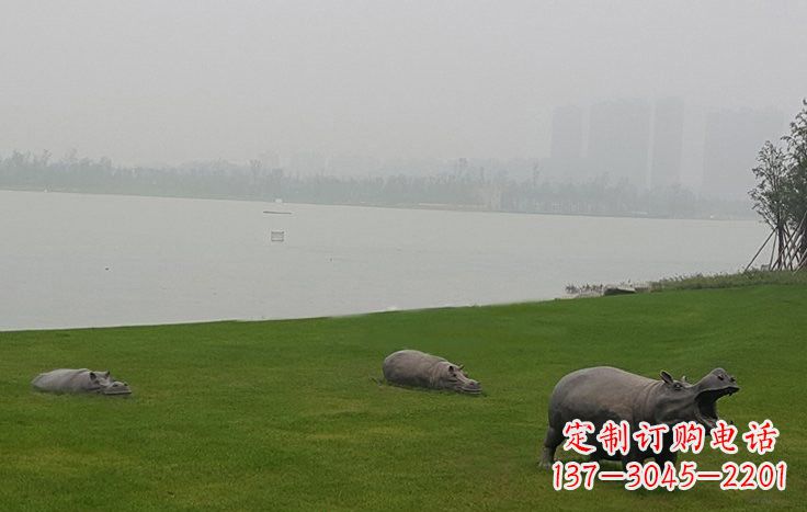 江西铜雕河马公园动物雕塑
