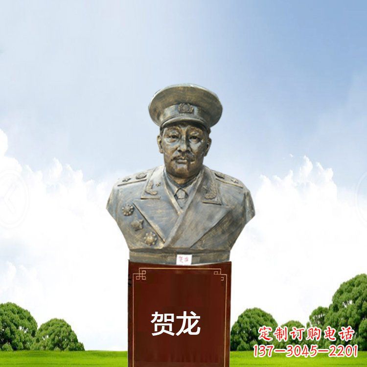 江西铜雕贺龙头像