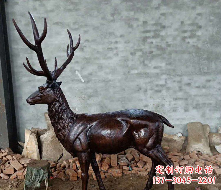 江西铜雕户外公园动物雕塑鹿摆件