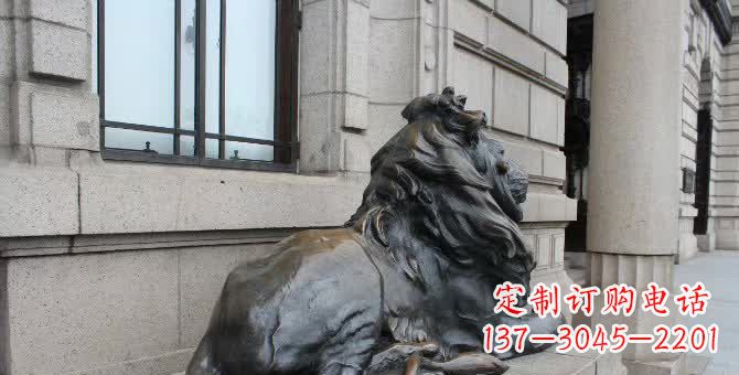 江西铜雕汇丰卧姿狮子