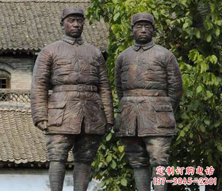 江西铜雕解放军战士人物雕塑