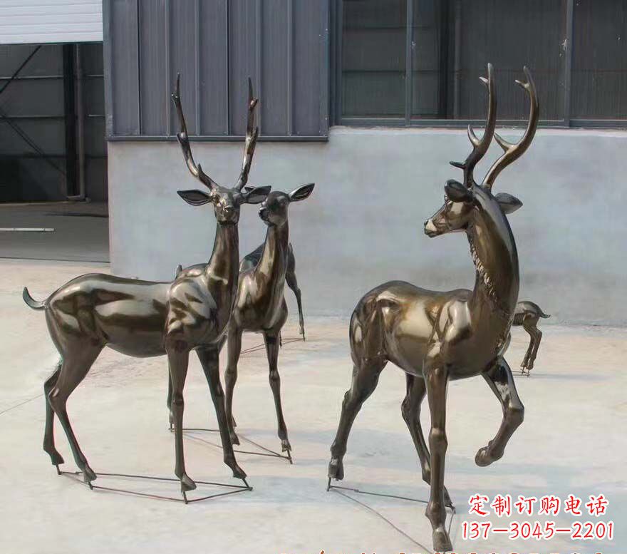 江西铜雕鹿群雕塑