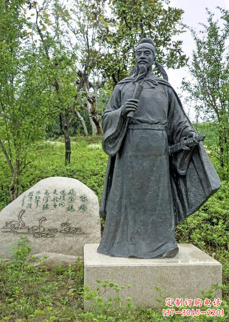 江西铜雕骆宾王古代名人雕塑