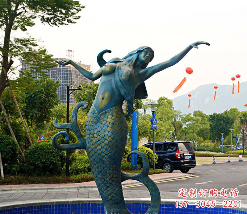 江西铜雕美人鱼