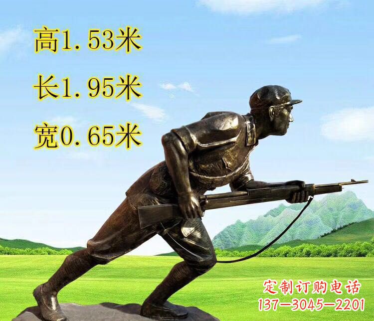 江西铜雕拿枪战士雕塑