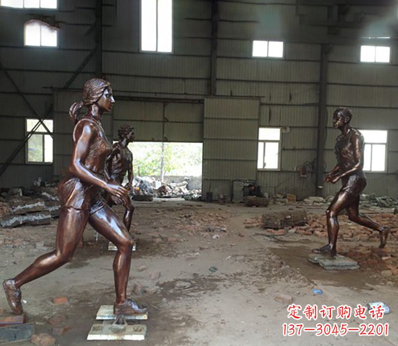 江西铜雕跑步女生