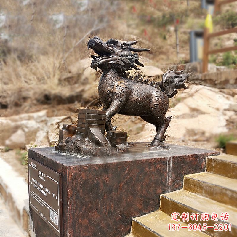 江西铜雕麒麟景观雕塑装饰品