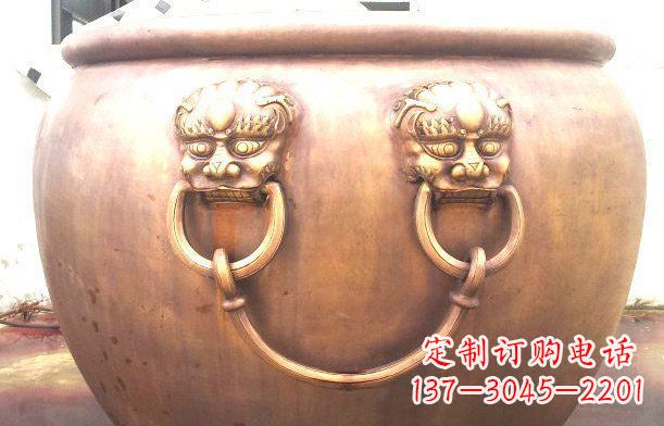 江西铜雕水缸寺庙景观雕塑_1