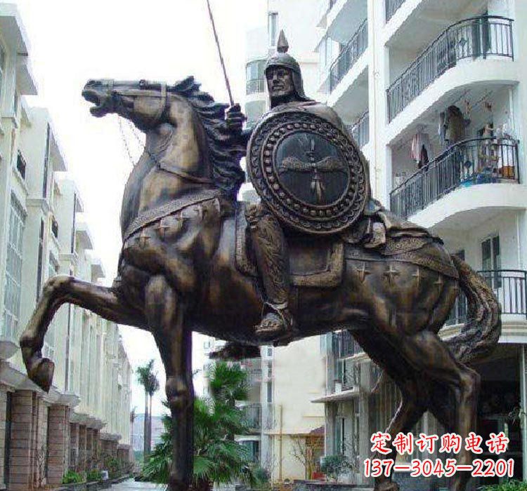 江西铜雕西方骑马的人物