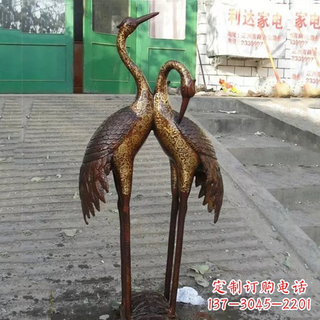 江西铜雕仙鹤夫妻
