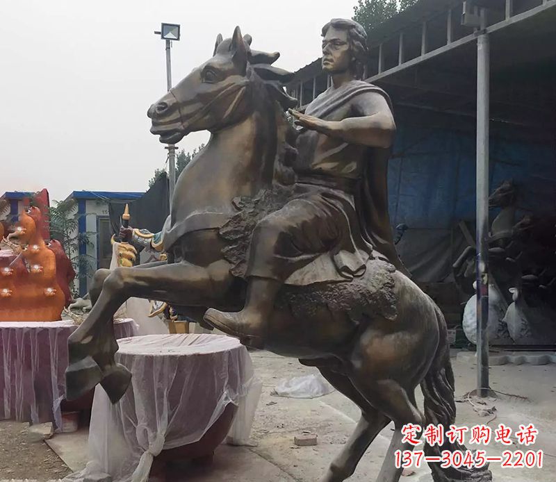江西铜雕现代骑马人物公园景观