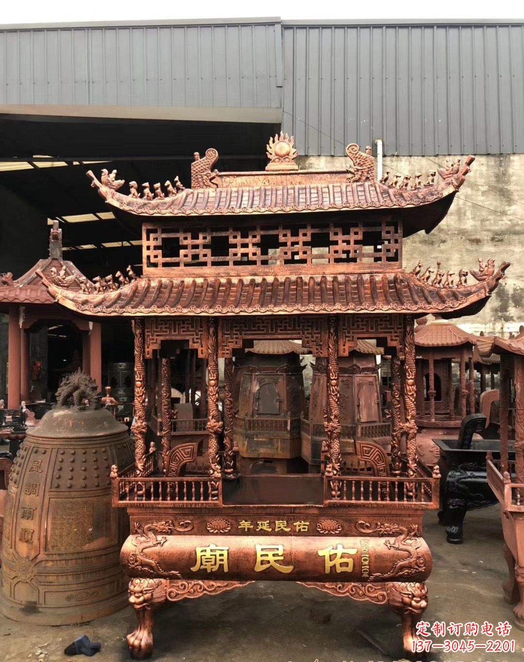 江西铜雕香炉 (2)